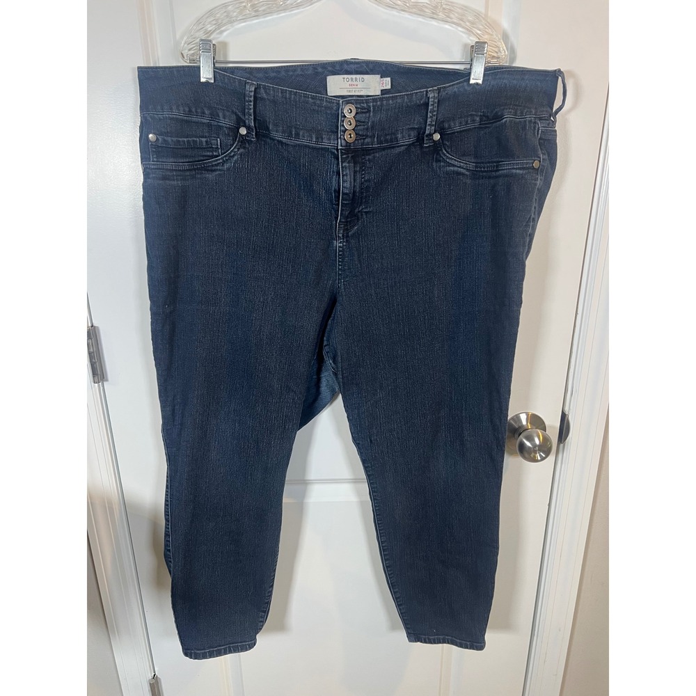 Torrid Womens Jeans First At Fit‎ Triple Button Dark Wash 26S